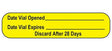 Pre-Printed / Write On Label Indeed Auxiliary Label Yellow Paper Date Vial Opened_____Date Vial Expires____ Discard After 28 Days Black Quality Control Label 3/8 X 1-5/8 Inch - BeHope