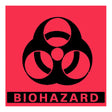 Pre-Printed Label Barkley® Caution Label Fluorescent Red Paper Biohazard / Symbol Black Biohazard 5 X 5 Inch - BeHope