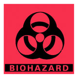 Pre-Printed Label Barkley® Caution Label Fluorescent Red Paper Biohazard / Symbol Black Biohazard 5 X 5 Inch - BeHope