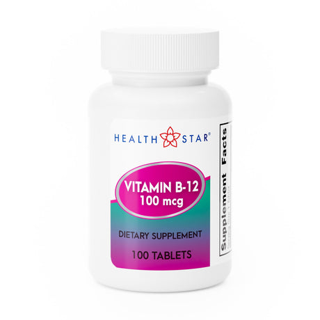 Vitamin Supplement Geri-Care® Vitamin B12 100 mcg Strength Tablet 100 per Bottle - BeHope