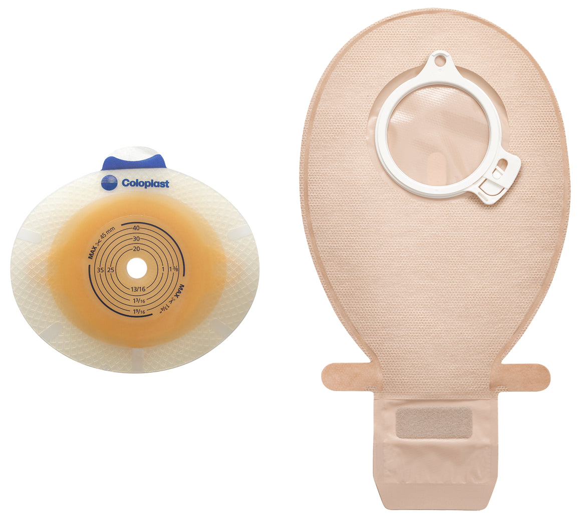 Ostomy Barrier SenSura® Click Precut, Extra Extended Wear Double Layer Adhesive 40 mm Flange Green Code System 7/8 Inch Opening - BeHope