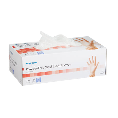 Exam Glove McKesson X-Large NonSterile Vinyl Standard Cuff Length Smooth Clear Not Rated - BeHope