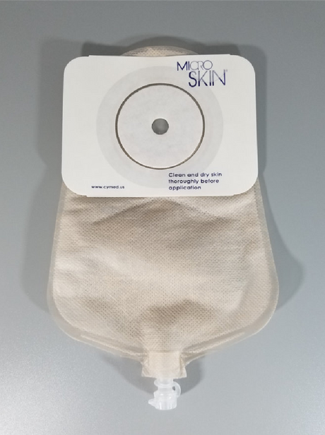 Urostomy Pouch Microskin® One-piece System 9 Inch Length Flat, Pre-cut 1 Inch Stoma Drainable - Behope