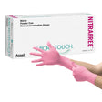 Exam Glove Micro-Touch® NitraFree™ X-Small NonSterile Nitrile Standard Cuff Length Textured Fingertips Pink Chemo Tested - BeHope