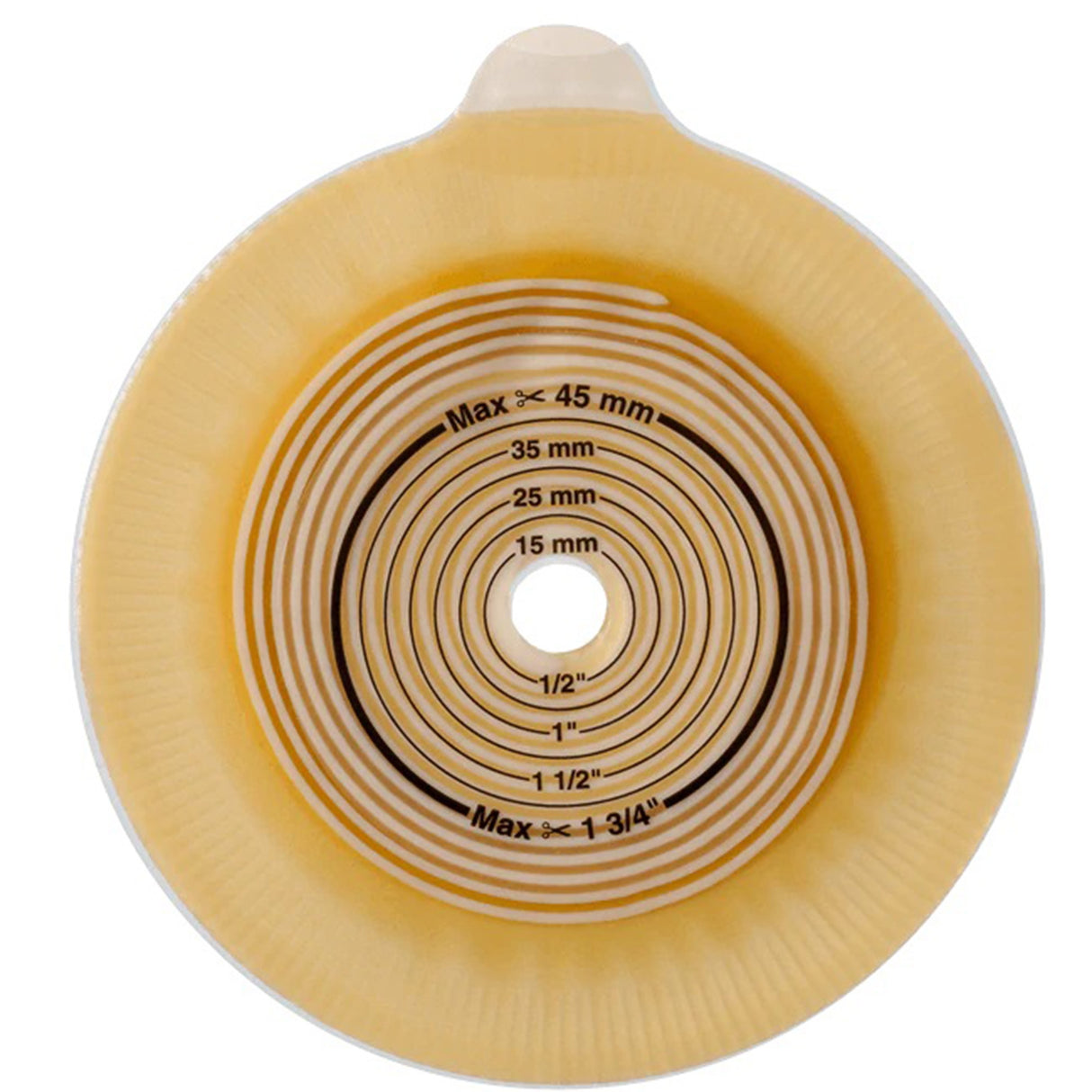 Ostomy Barrier Assura®2 Trim to Fit, Extended Wear Silicone Based Adhesive 40 mm Flange Green Code System Synthetic Resin 3/8 to 1-3/8 Inch Opening - BeHope