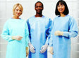 Protective Procedure Gown One Size Fits Most White NonSterile Not Rated Disposable - BeHope