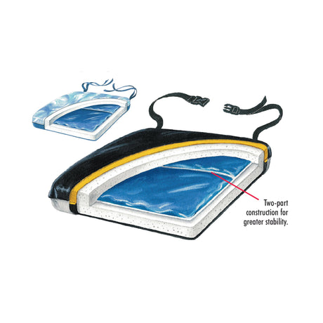 Seat Cushion Econo-Gel 18 W X 16 L X 2 D Inch Foam / Gel - BeHope