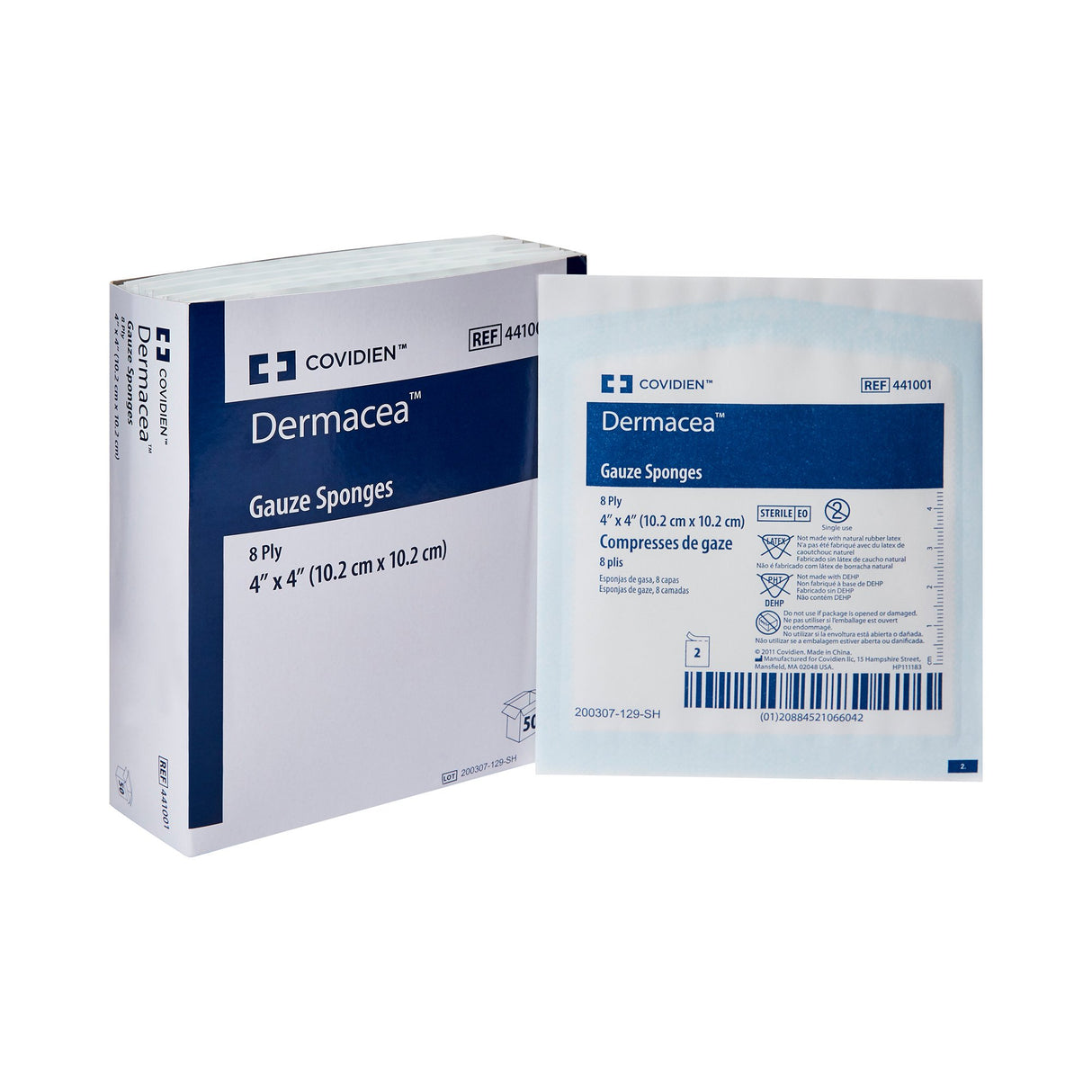 Gauze Sponge Dermacea™ 4 X 4 Inch 8-Ply Sterile 2 per Pack - BeHope