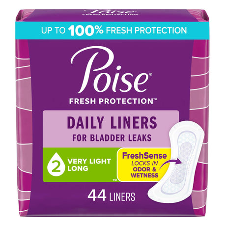 Bladder Control Pad Poise® Fresh Protection™ 8-1/2 Inch Length Light Absorbency Sodium Polyacrylate Core One Size Fits Most - BeHope
