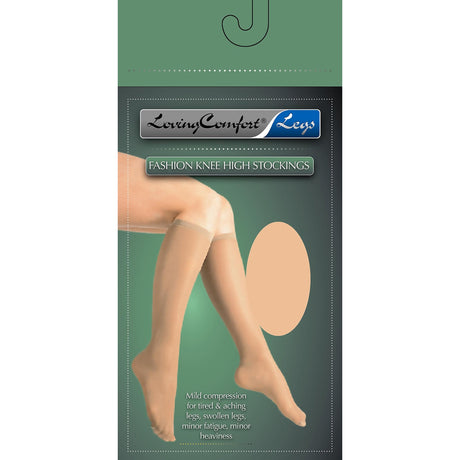 Compression Stocking Loving Comfort® Knee High Medium Beige Closed Toe - BeHope
