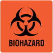 Pre-Printed Label UAL™ Caution Label Fluorescent Red Paper Biohazard / Symbol Black Biohazard 3 X 3 Inch - BeHope