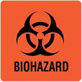 Pre-Printed Label UAL™ Caution Label Fluorescent Red Paper Biohazard / Symbol Black Biohazard 3 X 3 Inch - BeHope