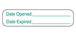 Pre-Printed / Write On Label Barkley® Auxiliary Label Green Paper Date Opened Date Expired White Quality Control Label 3/8 X 1-5/8 Inch - BeHope