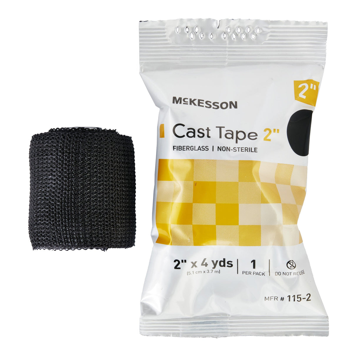 Cast Tape McKesson 2 Inch X 12 Foot Fiberglass Black - BeHope
