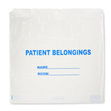 Patient Belongings Bag DawnMist 20 X 20 Inch Plastic Drawtape Closure White - BeHope