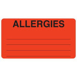 Pre-Printed Label Allergy Alert Red ALLERGIES Alert Label 1-3/4 X 3-1/4 Inch - BeHope