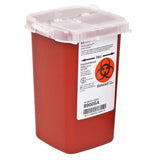 Sharps Container SharpSafety™ Red Base 6-1/4 H X 4-1/2 W X 4-1/4 D Inch Vertical Entry 0.25 Gallon - BeHope