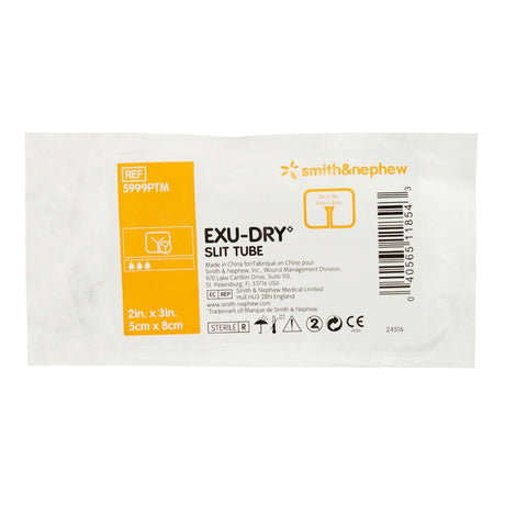 Super Absorbent Dressing EXU-DRY Anti-Shear 2 X 3 Inch Slit Tube - BeHope