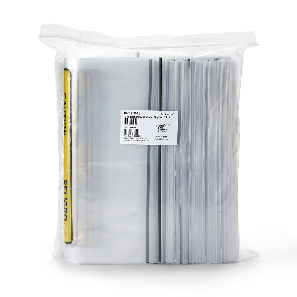 Hazardous Drug Bag Chemotherapy Bag Clear 9 X 12 Inch - BeHope