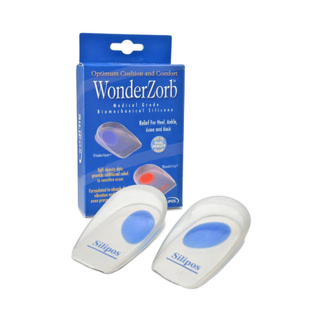 Heel Cup WonderZorb® WonderSpur Heel Support Silicone Female 6 to 9 / Male 5 to 7 Blue / Clear - BeHope