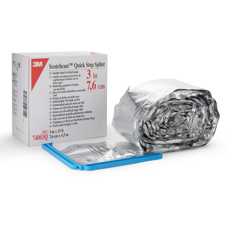 Padded Splint Roll 3M™ Scotchcast™ Quick Step Double Sided Felt 3 Inch X 15 Foot Felt / Fiberglass White - BeHope