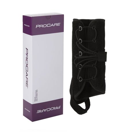 Wrist Brace with Thumb Spica ProCare® Quick-Fit® W.T.O. Aluminum / Foam / Nylon Left Hand Black One Size Fits Most - BeHope