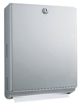Paper Towel Dispenser Bobrick Satin Finish Stainless Steel Manual Pull 400 C-Fold / 525 Multi-fold Surface Mount - BeHope