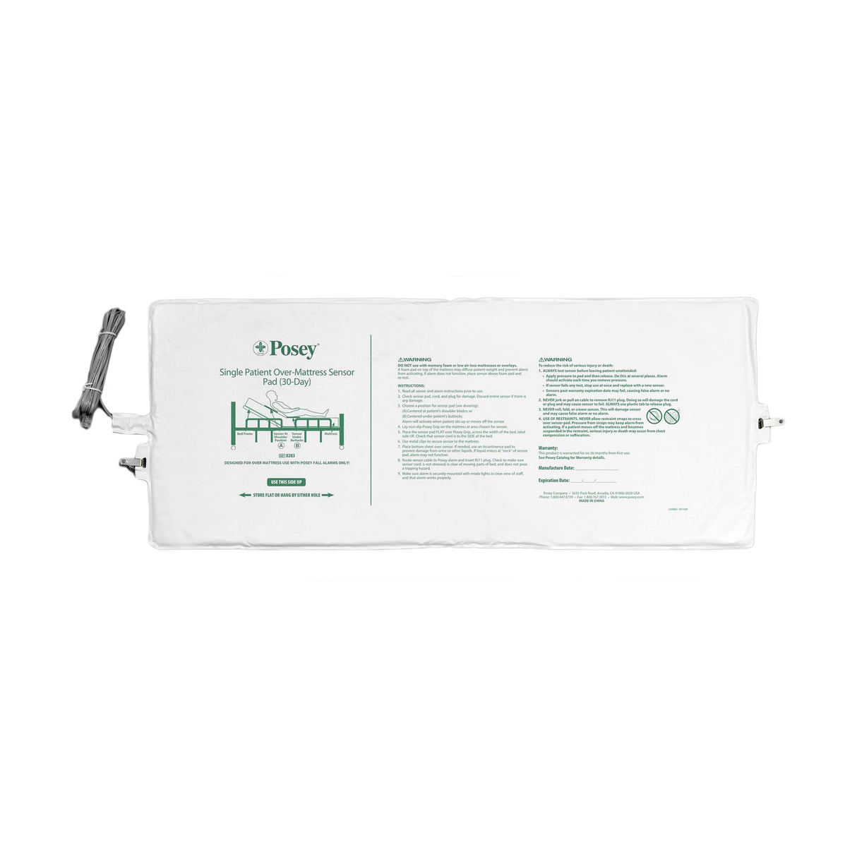 Bed Sensor Pad Posey® 13 X 32-1/2 Inch - BeHope