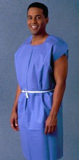 Patient Exam Gown Large Blue Disposable - BeHope