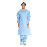 Protective Procedure Gown Halyard Tri-Layer X-Large Blue NonSterile AAMI Level 2 Disposable - BeHope