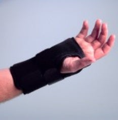 Wrist Brace Deluxe Aluminum / Cotton Flannel / Nylon / Trilaminate Foam Right Hand Black Medium - BeHope