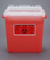 Sharps Container Bemis™ Sentinel Translucent Red Base 15 H X 13-7/8 L X 6-7/8 W Inch Horizontal Entry 3 Gallon - BeHope