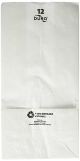 Grocery Bag Duro® White Virgin Paper #12 - BeHope