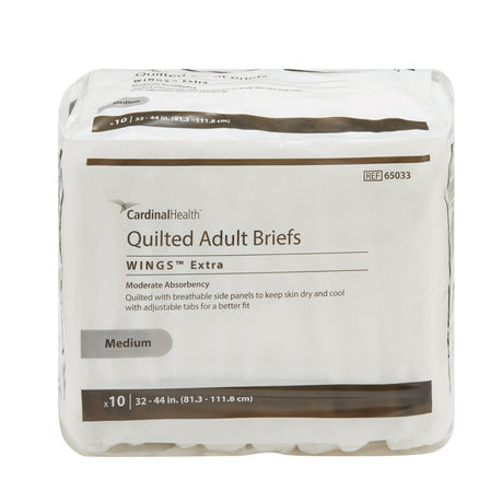 Unisex Adult Incontinence Brief Wings™ Extra Quilted Medium Disposable Moderate Absorbency - BeHope
