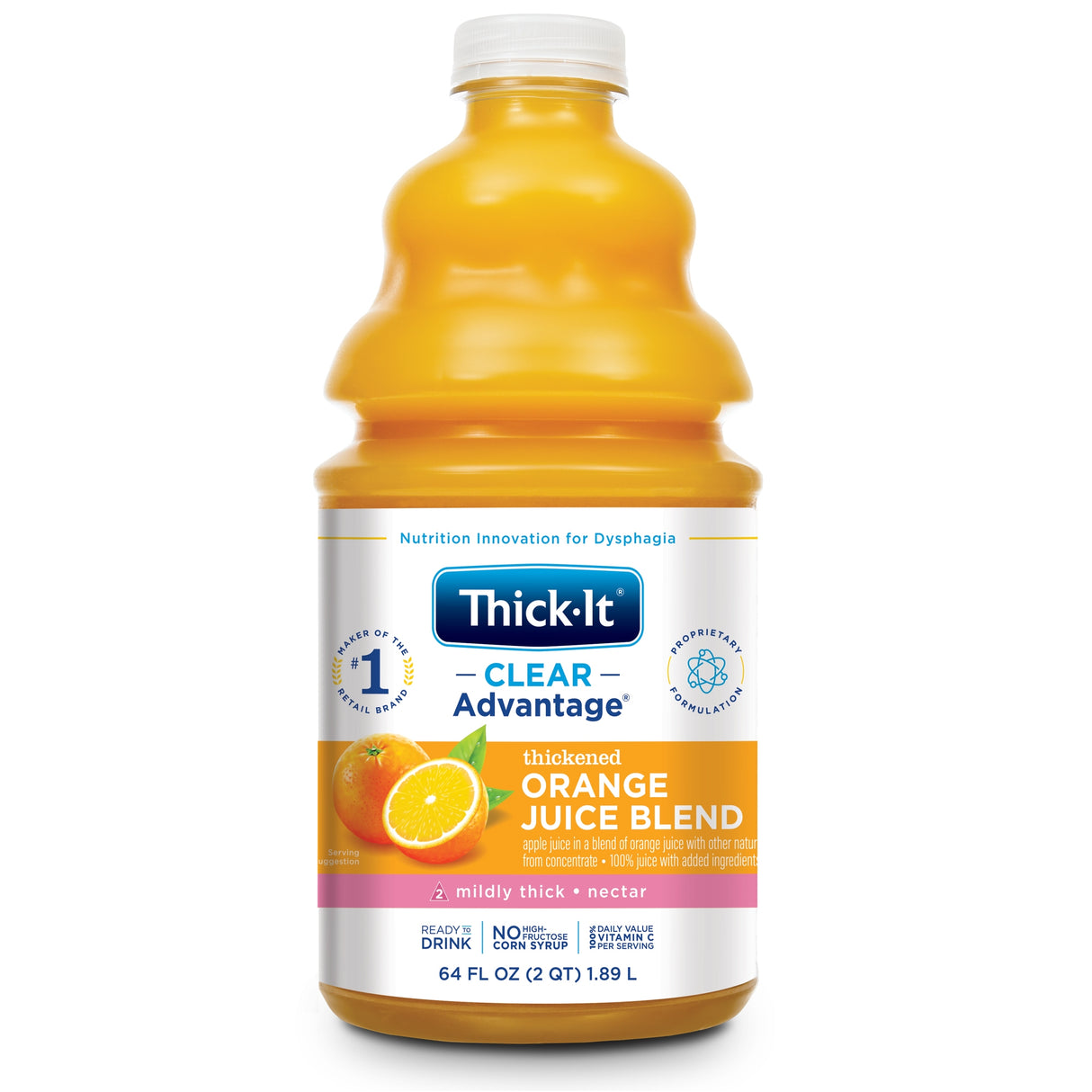 Thickened Beverage Thick-It® Clear Advantage® 64 oz. Bottle Orange Flavor Liquid IDDSI Level 2 Mildly Thick - BeHope