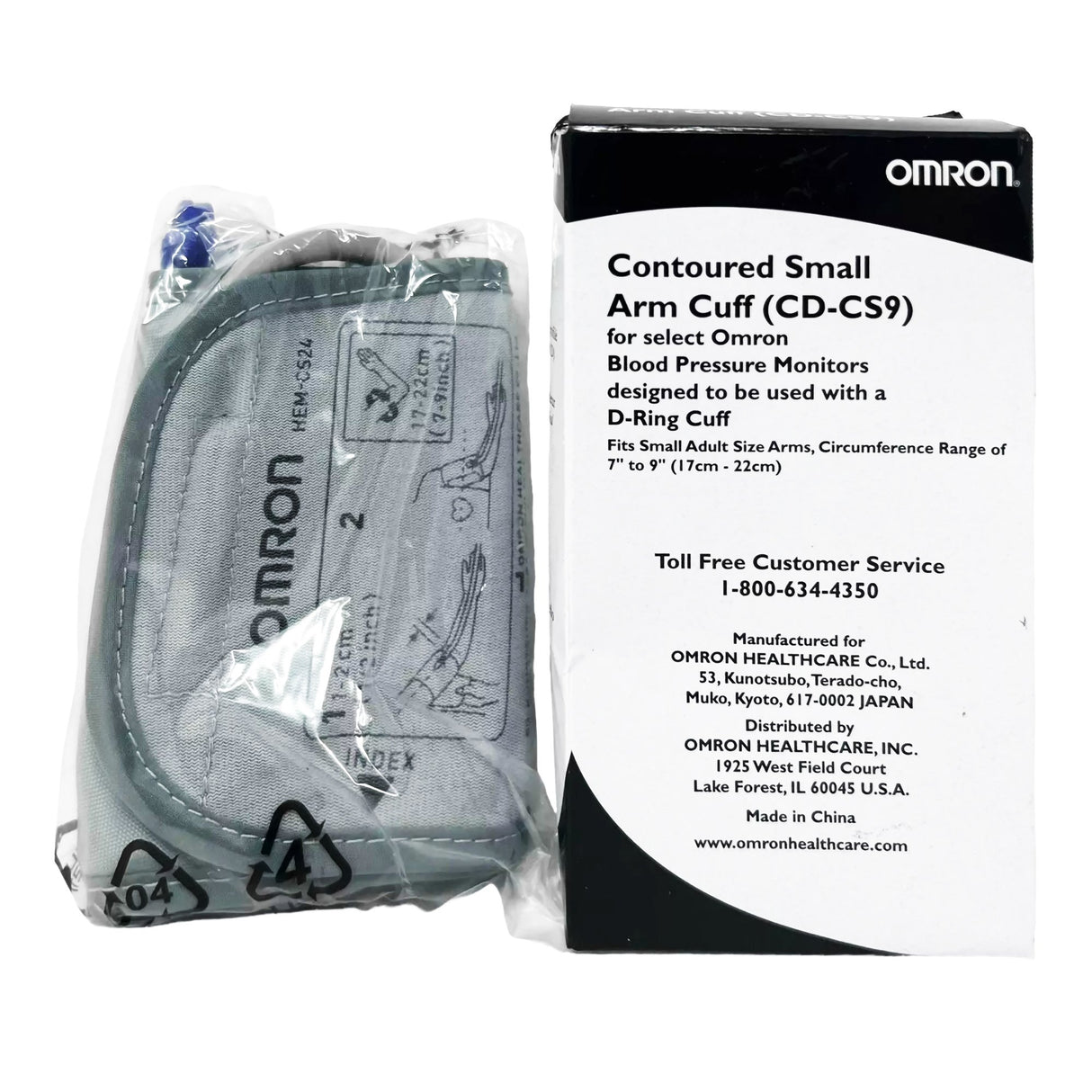 Reusable Blood Pressure Cuff Omron® 17 to 22.8 cm Arm Nylon Cuff Small Cuff - BeHope